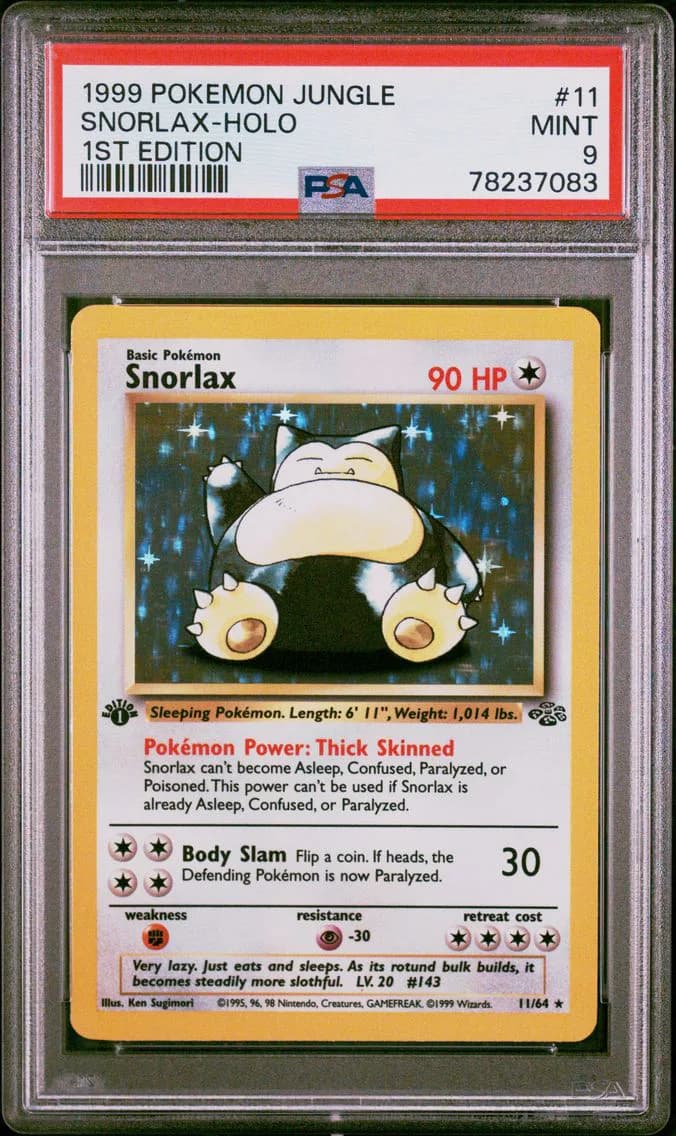 Snorlax-Holo 1st Edition, Jungle, PSA 9