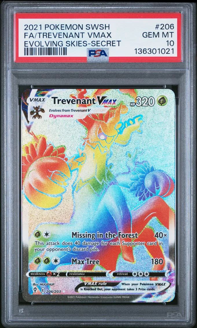 Trevenant VMAX, Sword & Shield Evolving Skies, PSA 10