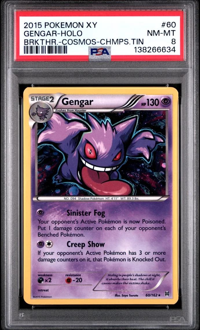 Gengar-Holo, XY Breakthrough, PSA 8