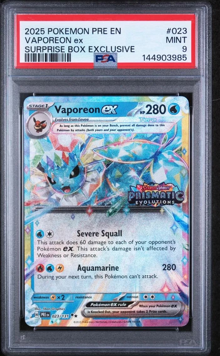Vaporeon EX, Prismatic Evolutions, PSA 9