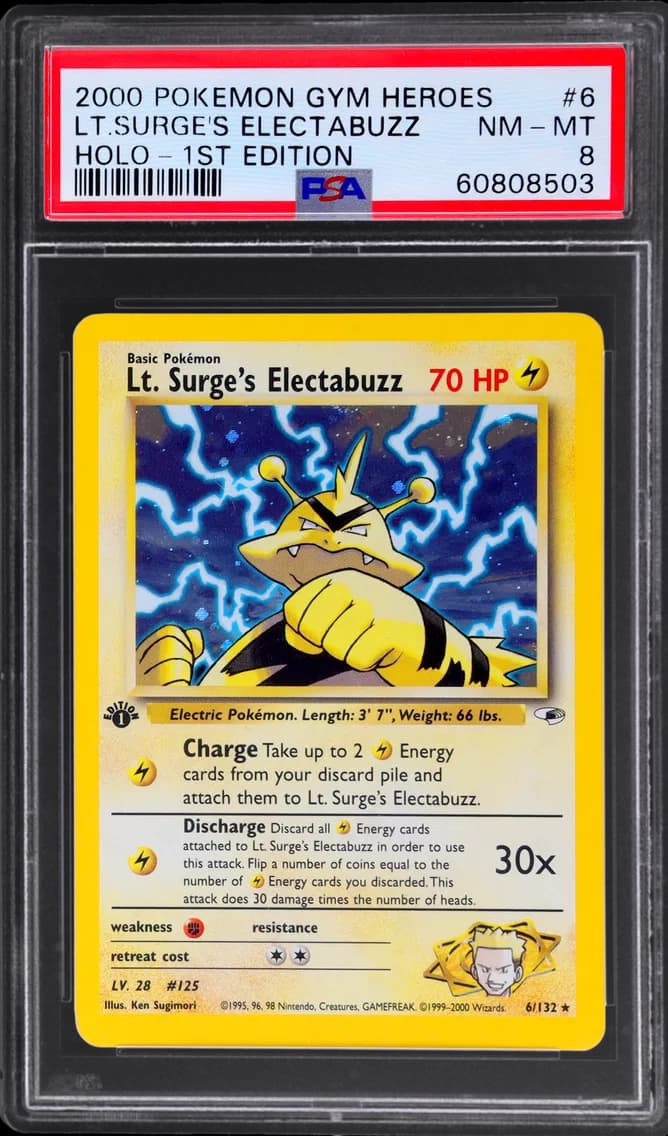 LT. Surge's Electabuzz, Gym Heroes, PSA 8