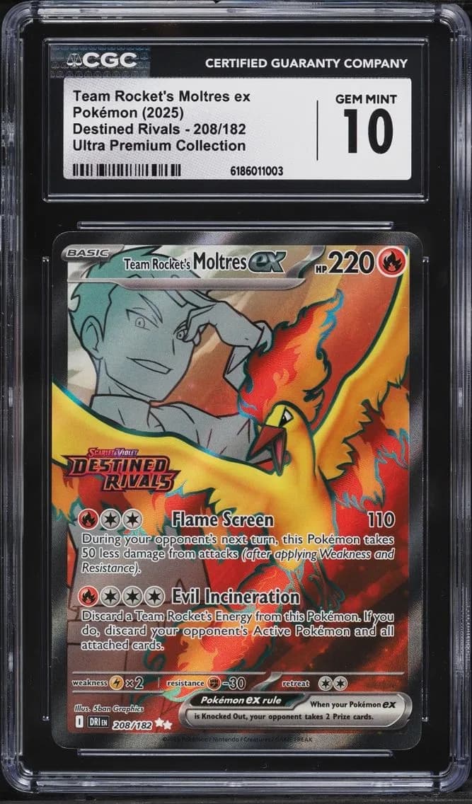 Team Rocket's Moltres ex, Destined Rivals, CGC 10