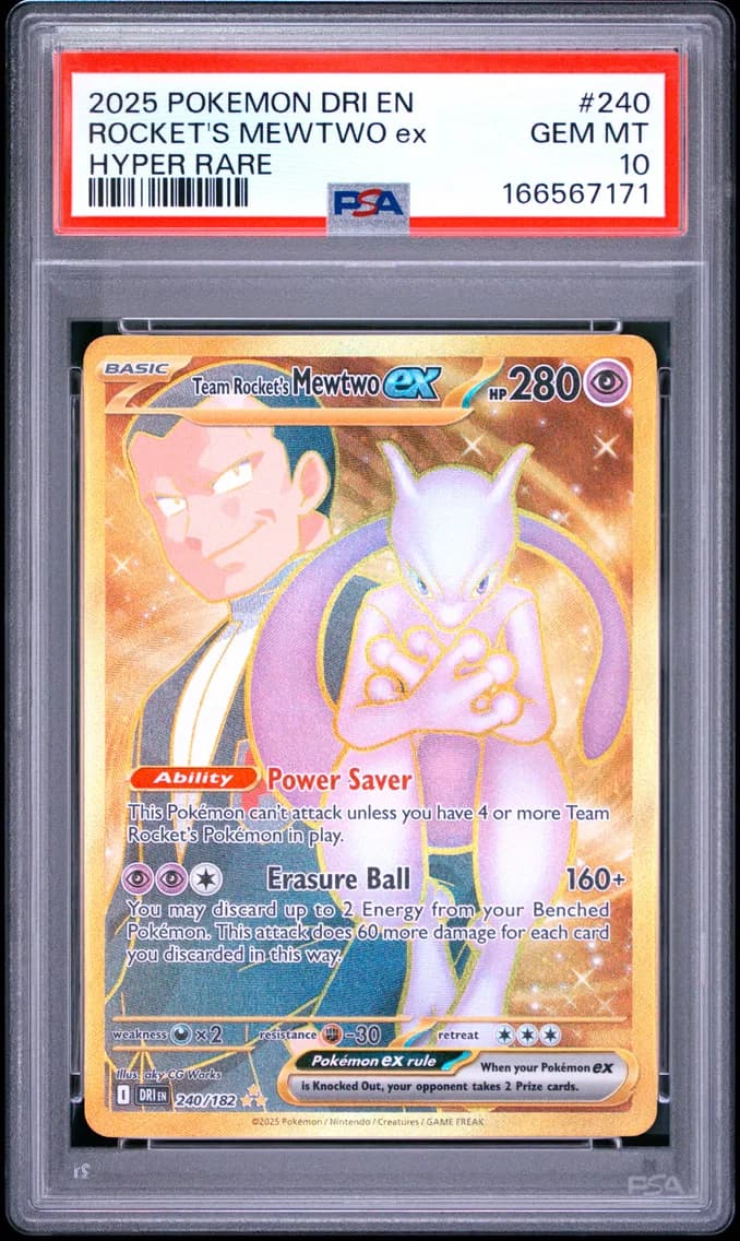 Team Rocket's Mewtwo EX, Destined Rivals, PSA 10