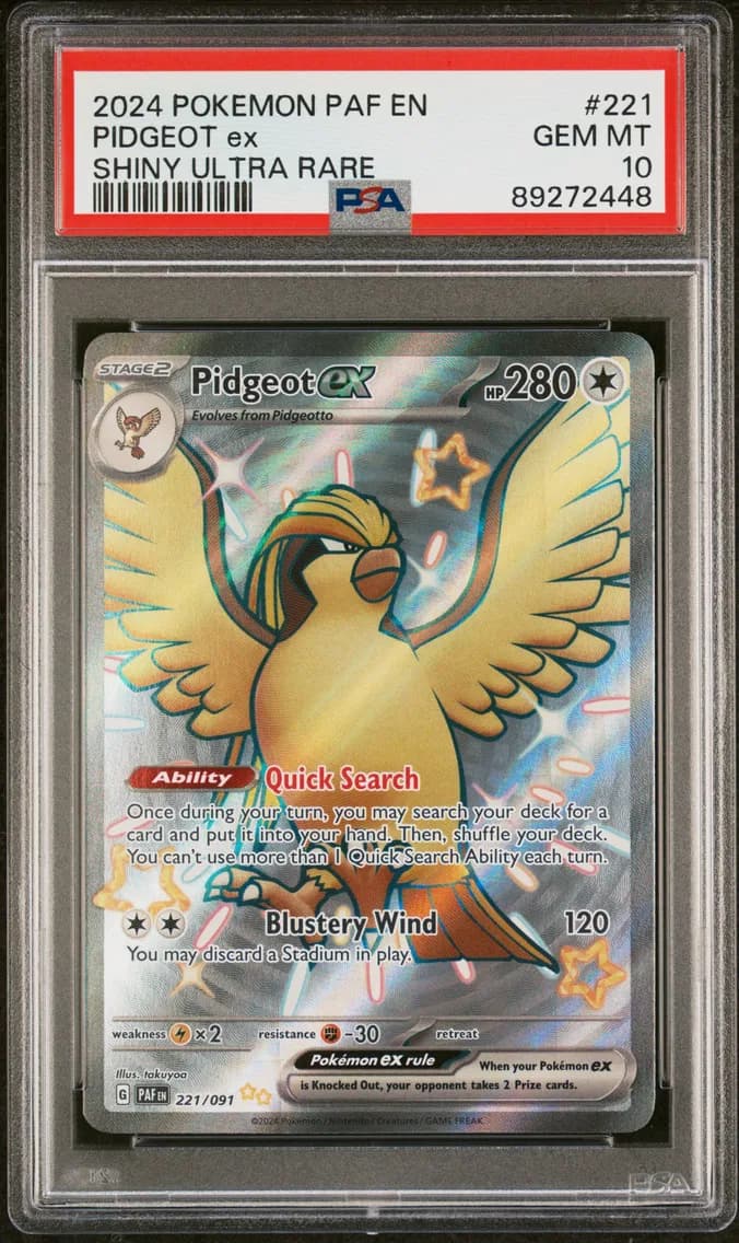 Pidgeot EX, Paldean Fates, PSA 10