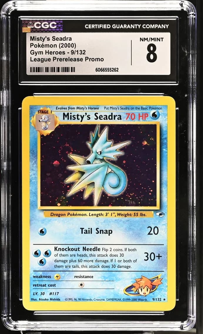 Misty's Seadra, Gym Heroes - Unlimited, CGC 8