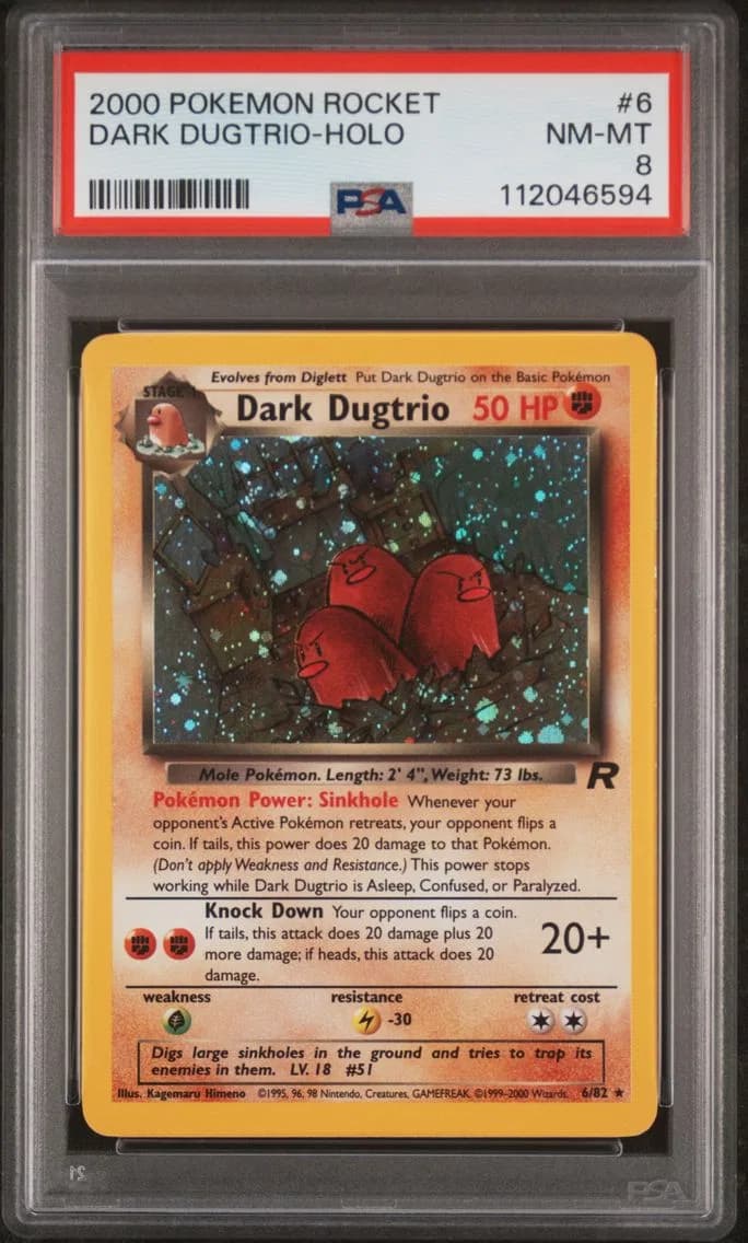 Dark Dugtrio-Holo, Rocket, PSA 8