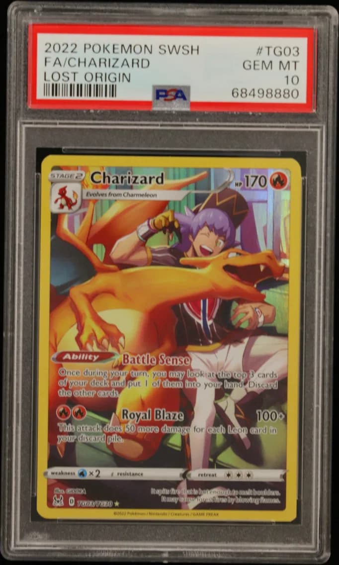 Charizard, Sword & Shield Lost Origin, PSA 10