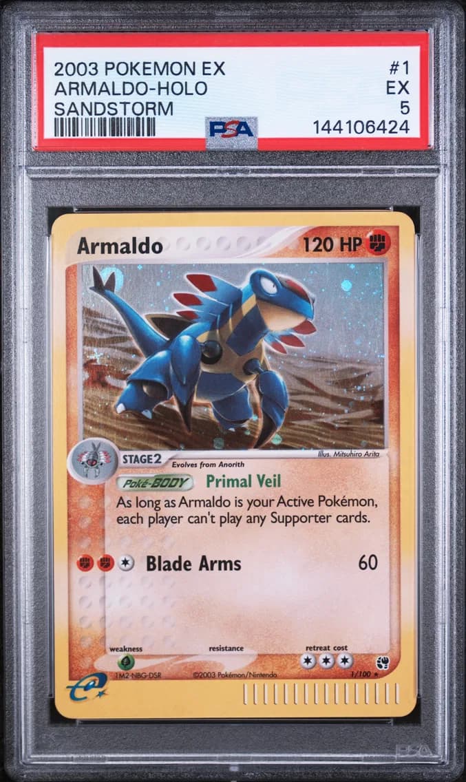 Armaldo-Holo, EX Sandstorm, PSA 5