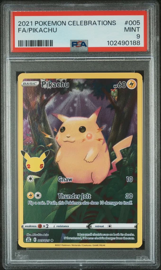 Pikachu, Celebrations, PSA 9