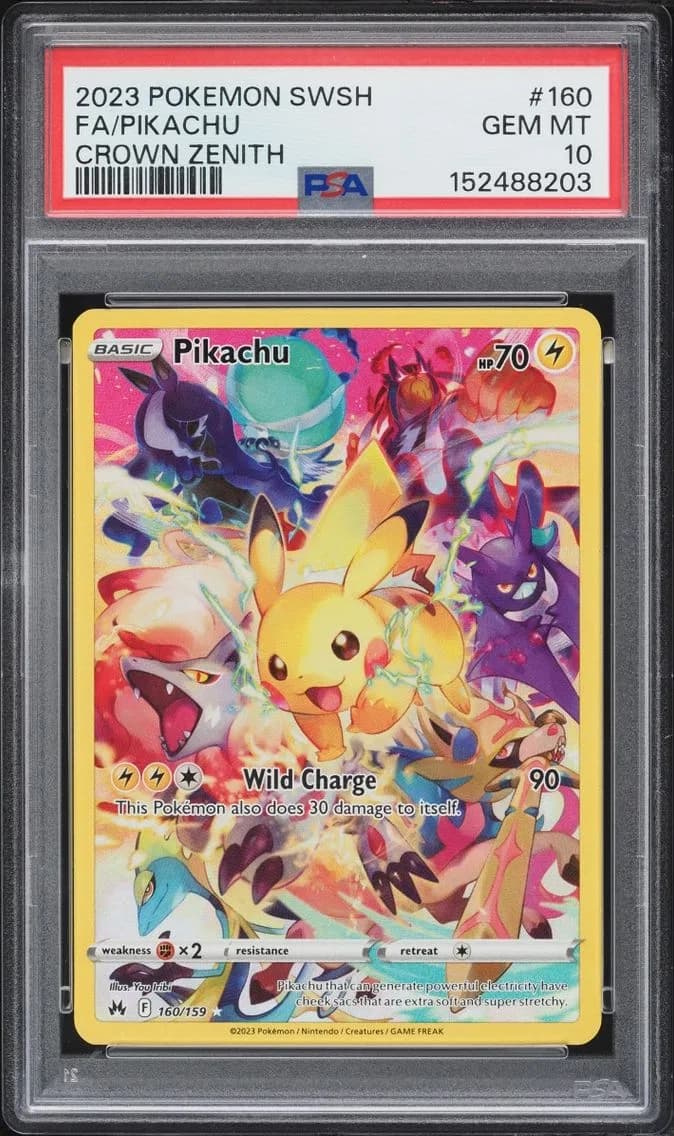Pikachu, Sword and Shield Crown Zenith, PSA 10