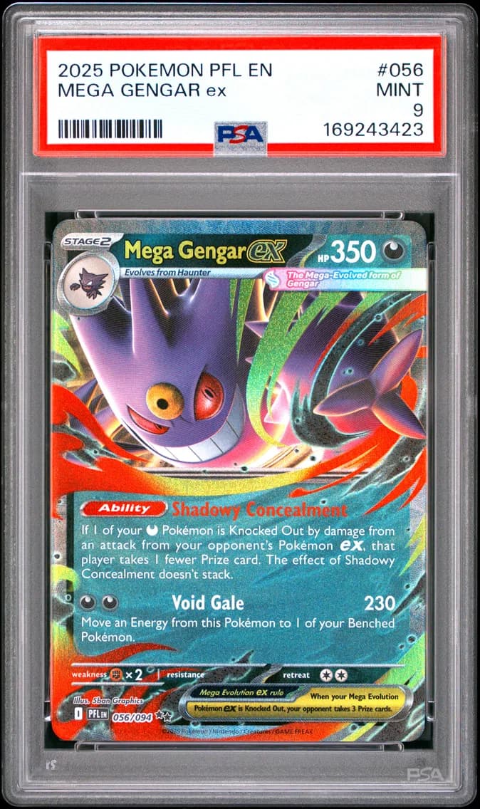 Mega Gengar EX, Phantasmal Flames, PSA 9