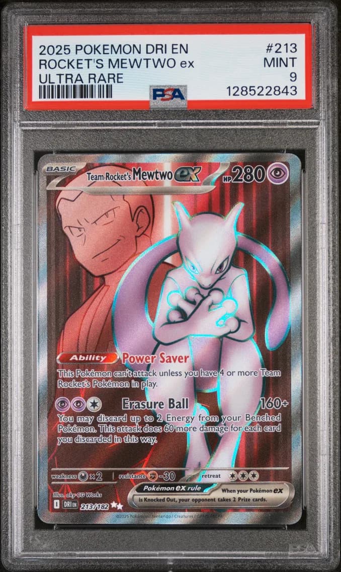 Team Rocket's Mewtwo EX, Destined Rivals, PSA 9