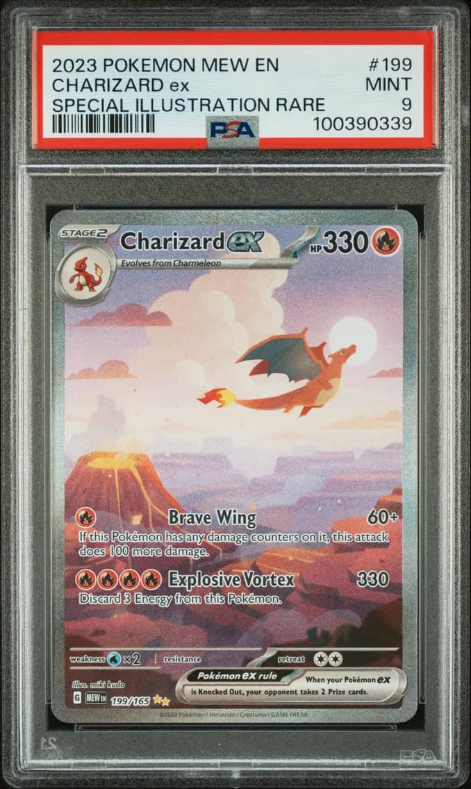 Charizard EX, 151, PSA 9