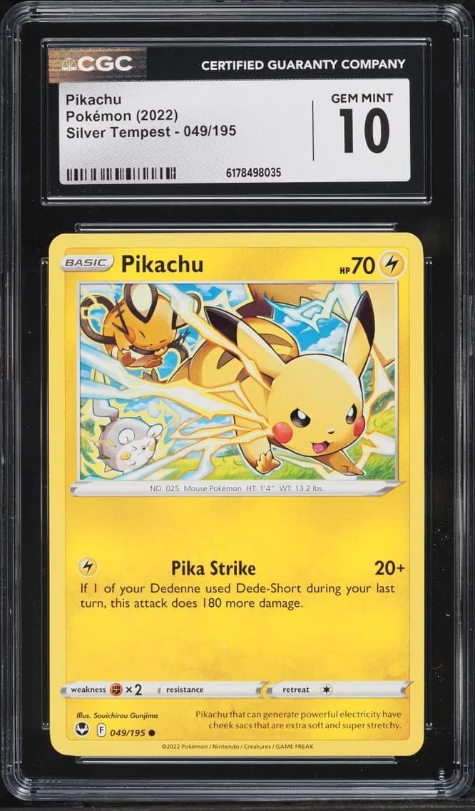 Pikachu, Silver Tempest, CGC 10
