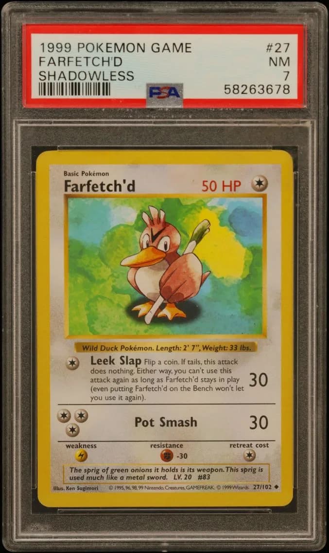 Farfetch'd Shadowless, Game, PSA 7