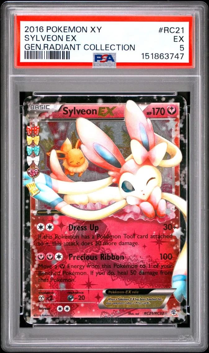 Sylveon EX, XY Generations Radiant Collection, PSA 5