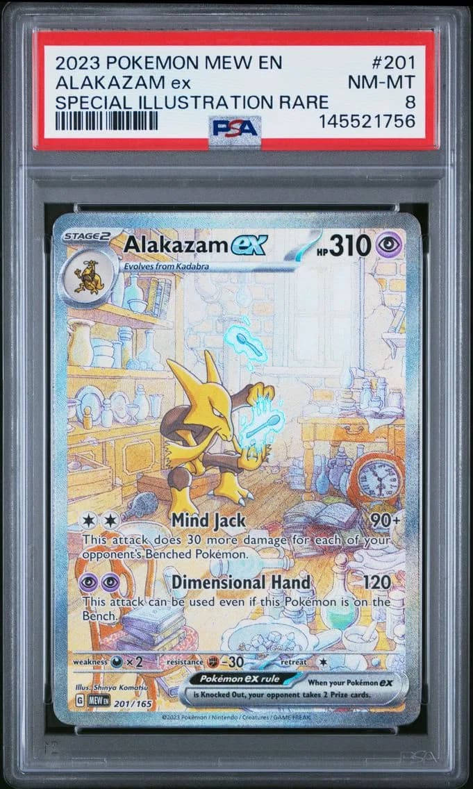 Alakazam EX, 151, PSA 8