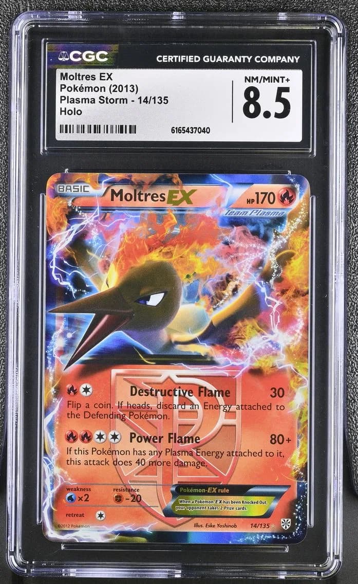 Moltres EX, Plasma Storm, CGC 8.5