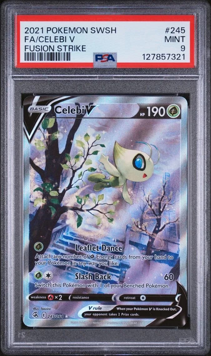 Celebi V, Sword & Shield Fusion Strike, PSA 9