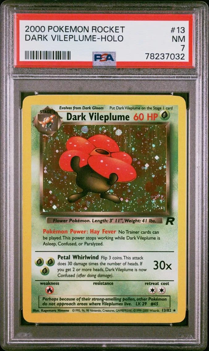 Dark Vileplume-Holo, Rocket, PSA 7