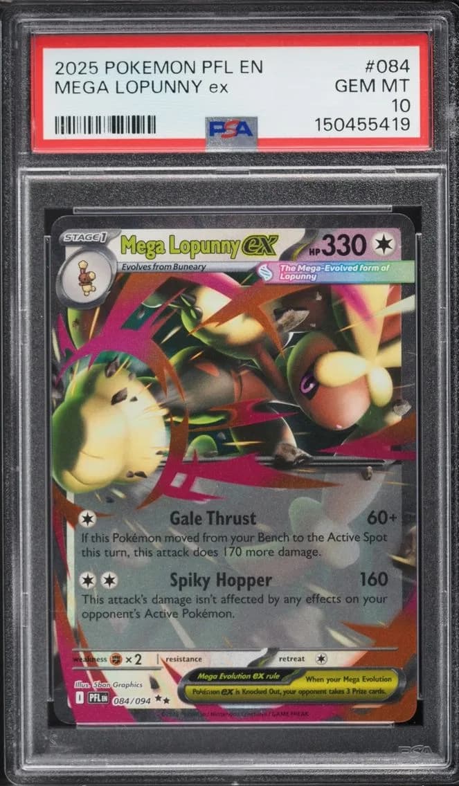 Mega Lopunny ex, Phantasmal Flames, PSA 10