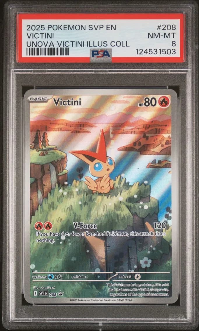 Victini, SV Black Star Promo, PSA 8