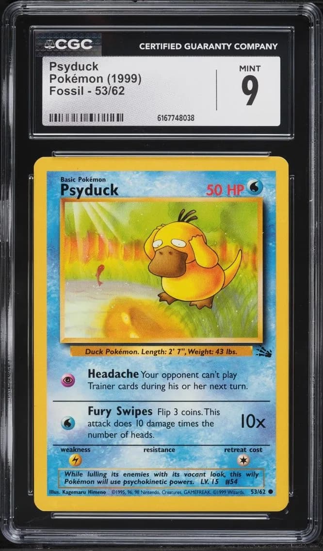 Psyduck, Fossil - Unlimited, CGC 9