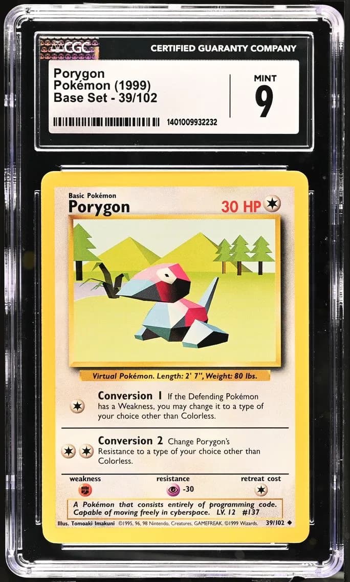 Porygon, Base Set - Unlimited, CGC 9