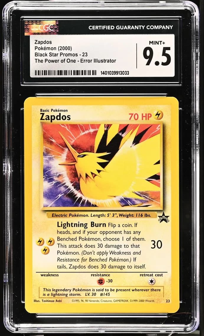 Zapdos, Black Star Promos - WotC, CGC 9.5