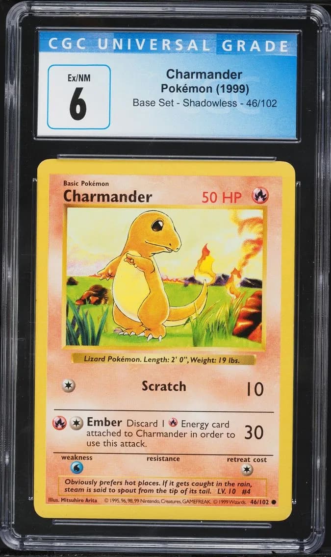 Charmander, Base Set (Shadowless), CGC 6