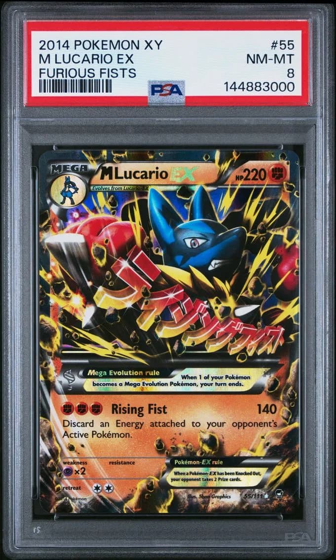 M Lucario EX, XY Furious Fists, PSA 8