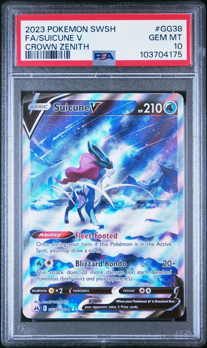 Suicune V, Sword and Shield Crown Zenith, PSA 10