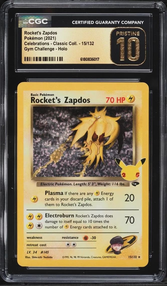 Rocket's Zapdos, PRISTINE, CGC 10