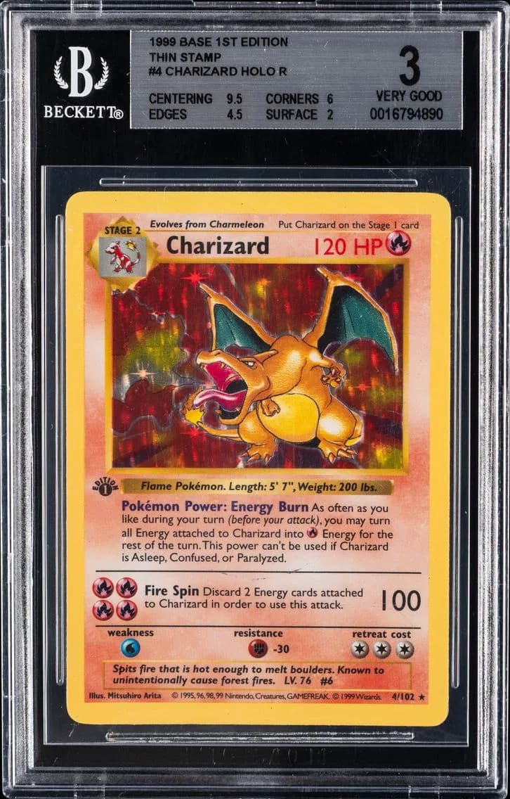 Charizard-Holo 1st Edition, Base 1st Edition, BGS 10