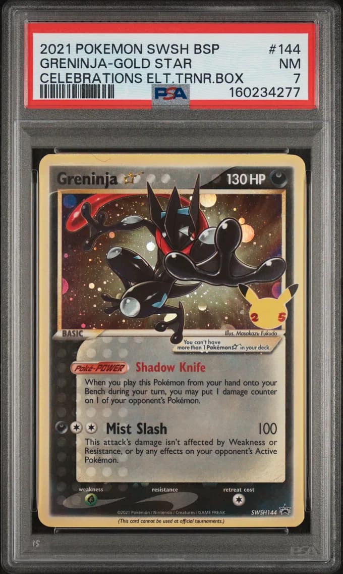 Greninja-Gold Star, Swsh Black Star Promo, PSA 7