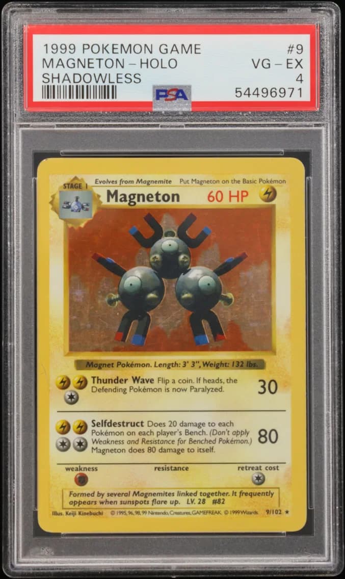 Magneton-Holo Shadowless, Game, PSA 4
