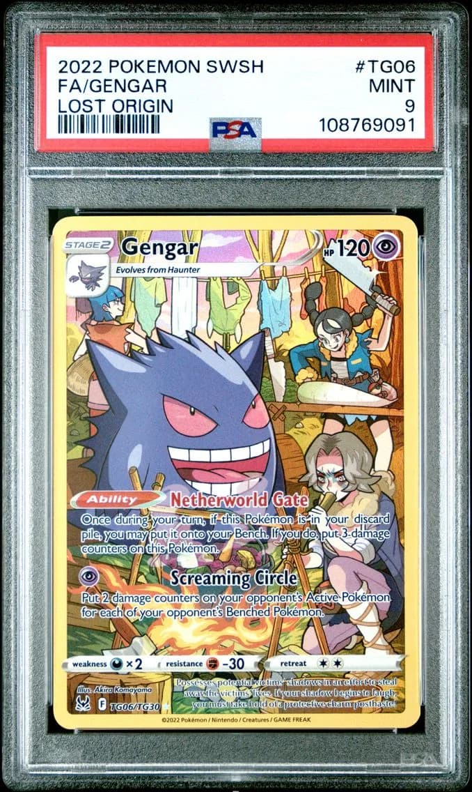 Gengar, Sword & Shield Lost Origin, PSA 9