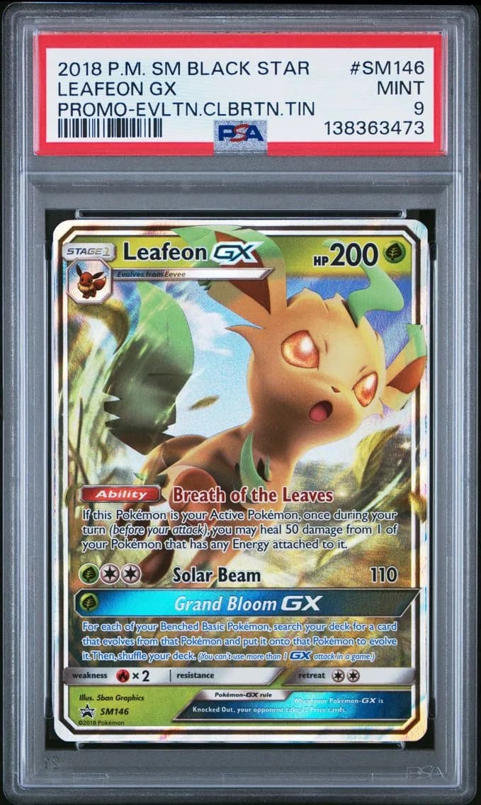 Leafeon GX, SM Black Star Promo, PSA 9