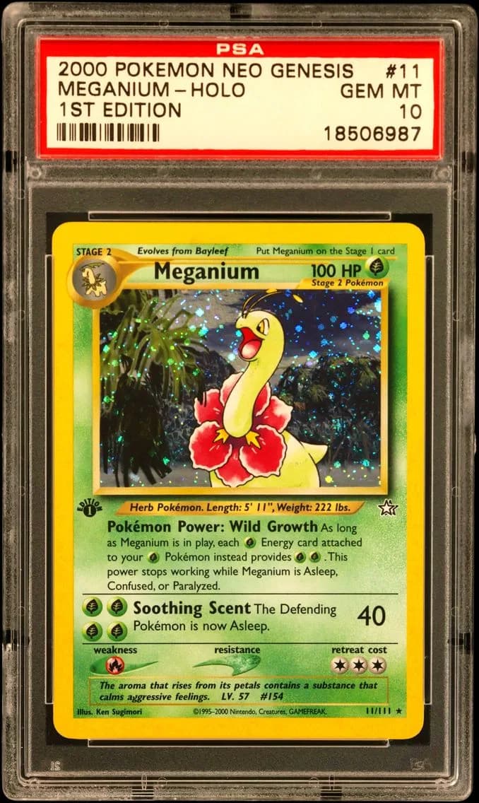 Meganium-Holo, Neo Genesis 1st Edition, PSA 10