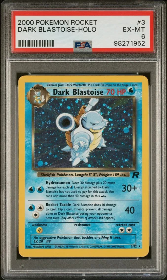 Dark Blastoise-Holo, Rocket, PSA 6