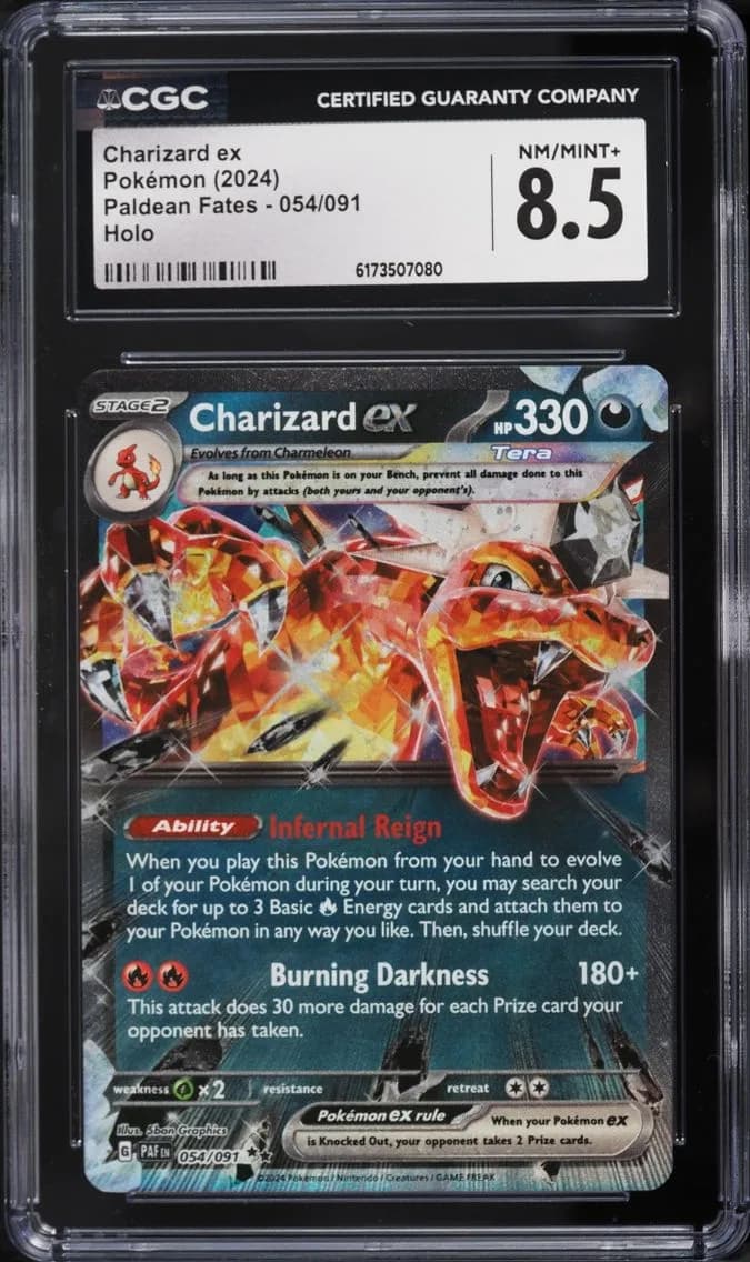 Charizard EX, Paldean Fates, CGC 8.5