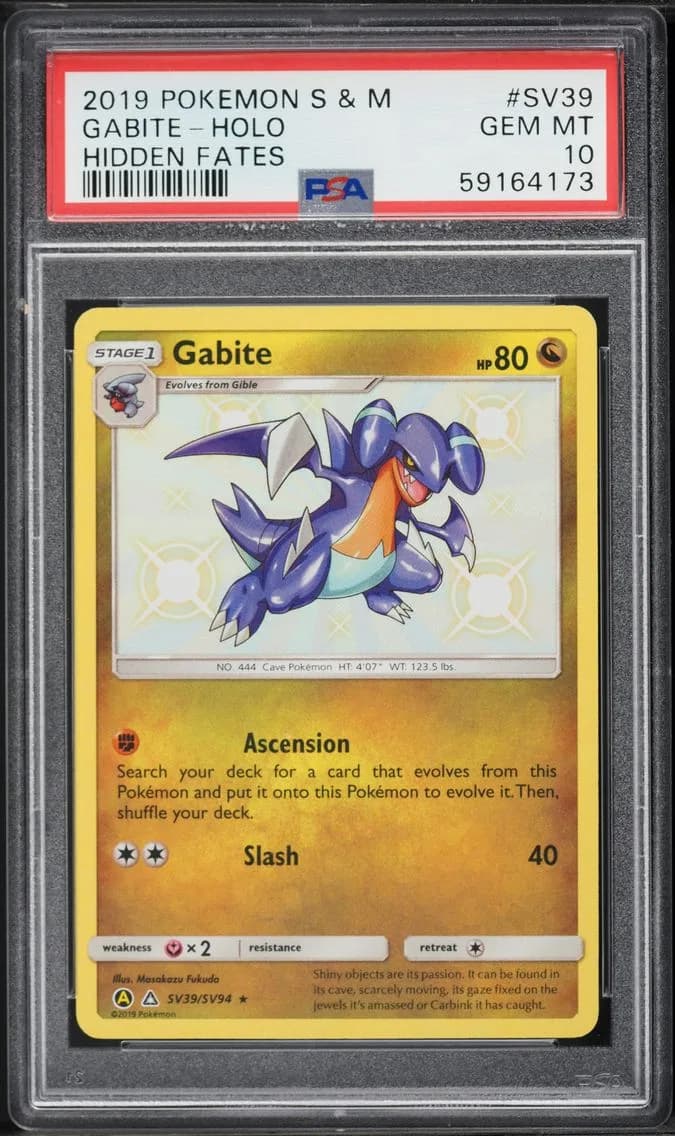 Gabite-Holo, Sun & Moon Hidden Fates, PSA 10