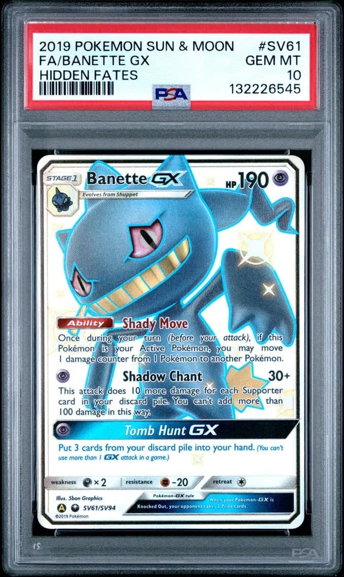 Banette GX, Sun & Moon Hidden Fates, PSA 10
