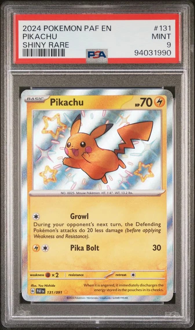 Pikachu, Paldean Fates, PSA 9