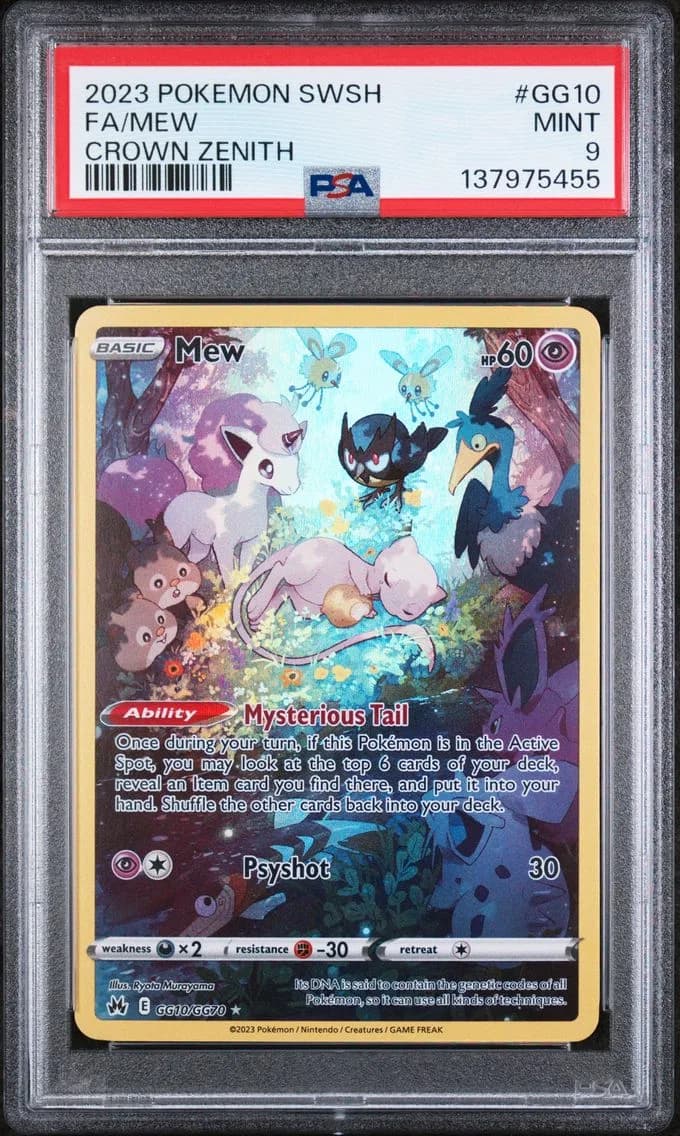 Mew, Sword and Shield Crown Zenith, PSA 9
