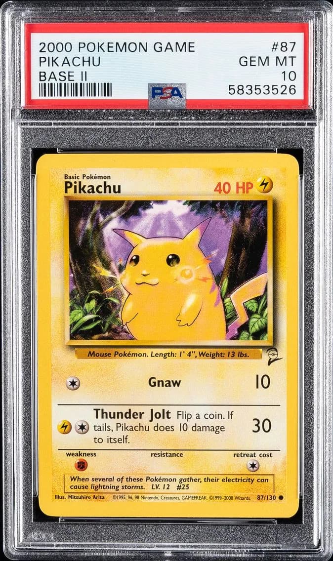 Pikachu, Game Base II, PSA 10
