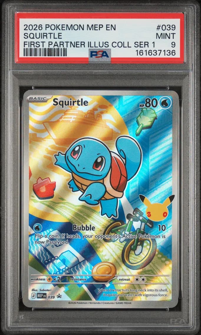 Squirtle, Me Black Star Promo, PSA 9