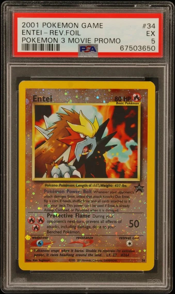 Entei-Reverse Foil, Game Movie, PSA 5