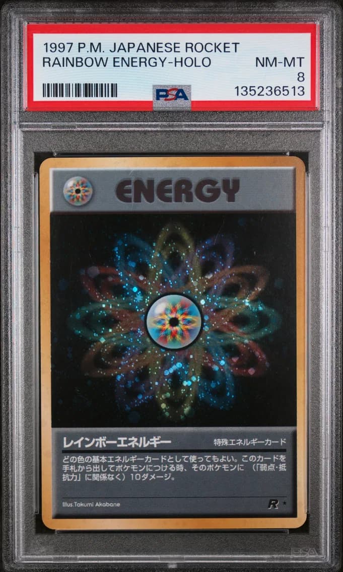 Rainbow Energy-Holo, Japanese Rocket, PSA 8