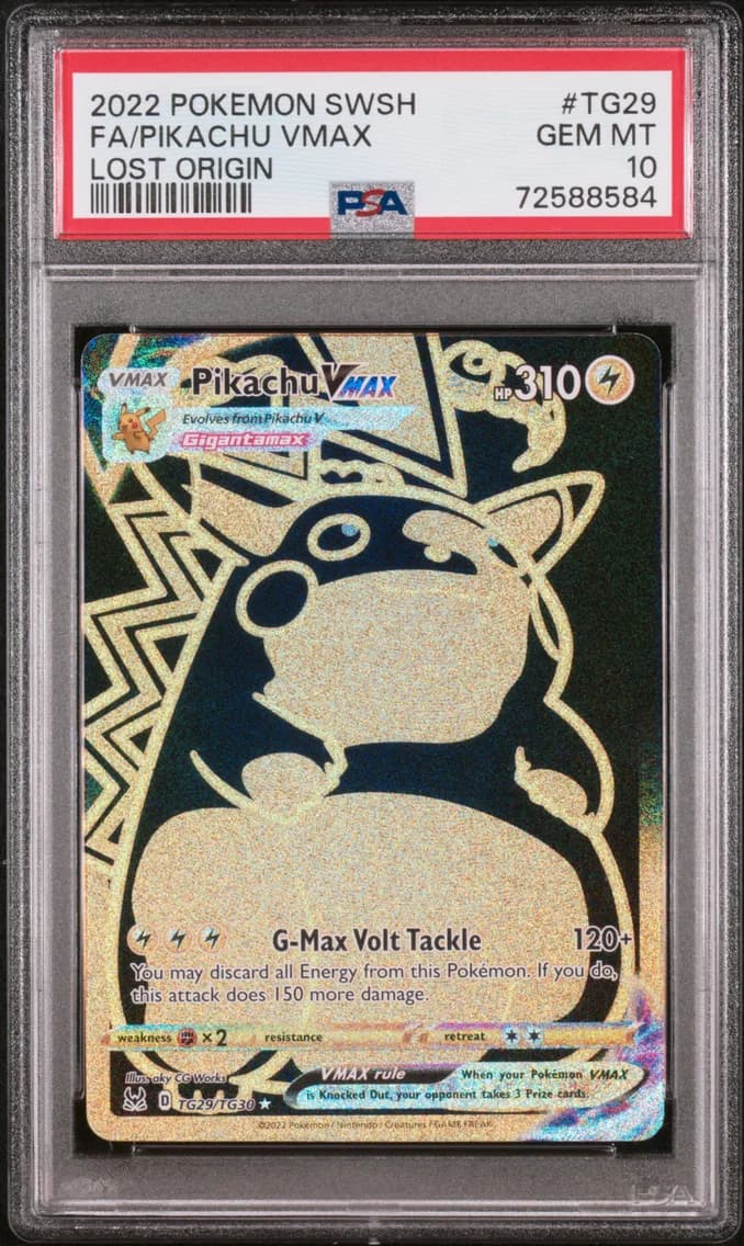 Pikachu VMAX, Sword & Shield Lost Origin, PSA 10